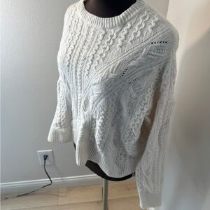 Magaschoni Soft Cream Cable Crewneck Sweater
